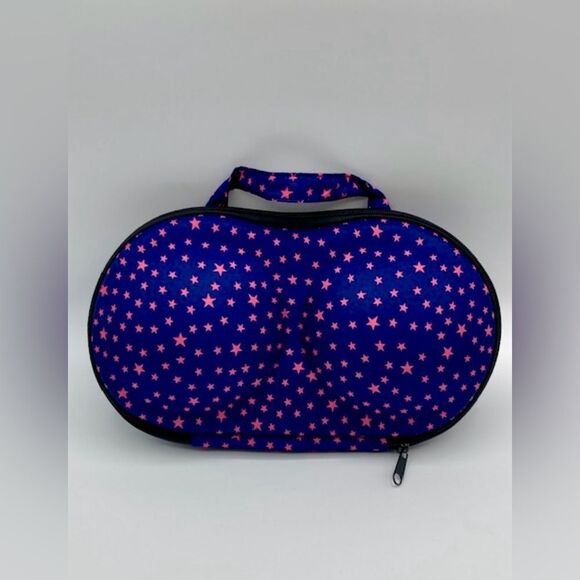 Jockey Accessories - Women’s Bra Travel Case Blue Pink Stars by Jockey Zippered & Handle